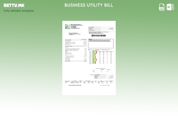 Модерен стил шаблон за деловна сметка за комунални услуги на Ири Темза